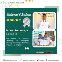 M. KEN PUTRARAAGA, SISWA SMA ISLAM AL-AZHAR BSD, RAIH PRESTASI PADA PITCHING CHALLENGE, NATIONAL UNIVERSITY OF SINGAPORE
