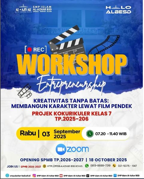 kegiatan Workshop Entrepreneurship dengan tema “Kreativitas Tanpa Batas: Membangun Karakter Lewat Film Pendek”.